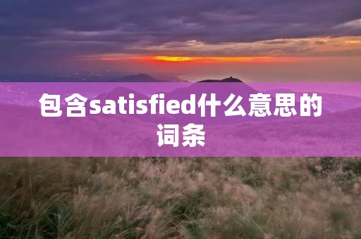 包含satisfied什么意思的词条