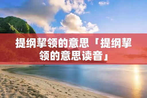 提纲挈领的意思「提纲挈领的意思读音」