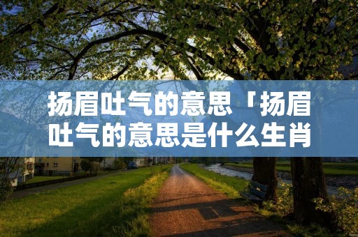 扬眉吐气的意思「扬眉吐气的意思是什么生肖」