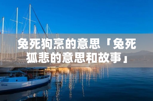 兔死狗烹的意思「兔死狐悲的意思和故事」
