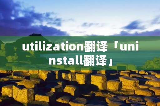 utilization翻译「uninstall翻译」
