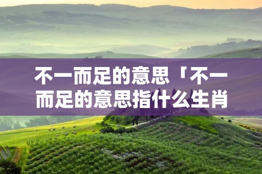 不一而足的意思「不一而足的意思指什么生肖」