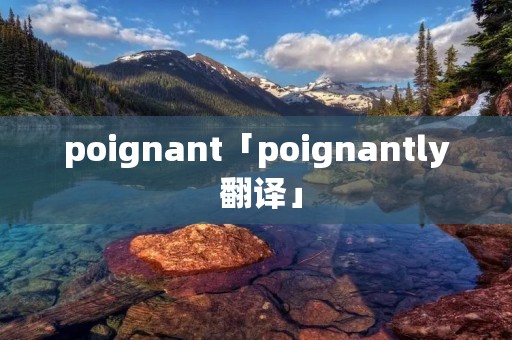poignant「poignantly 翻译」
