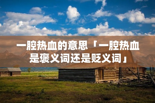一腔热血的意思「一腔热血是褒义词还是贬义词」