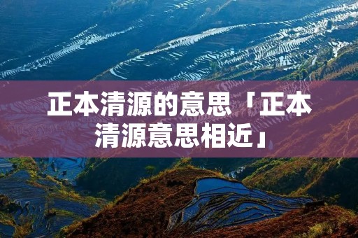 正本清源的意思「正本清源意思相近」