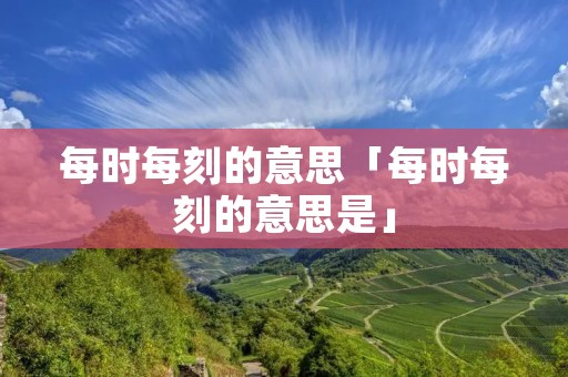 每时每刻的意思「每时每刻的意思是」