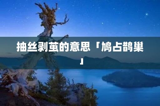 抽丝剥茧的意思「鸠占鹊巢」