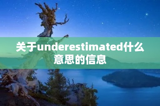 关于underestimated什么意思的信息