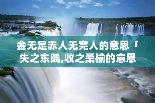 金无足赤人无完人的意思「失之东隅,收之桑榆的意思」 金无足赤人无完人的意思「失之东隅,收之桑榆的意思」