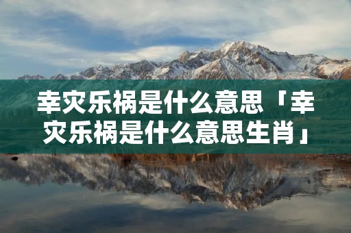 幸灾乐祸是什么意思「幸灾乐祸是什么意思生肖」