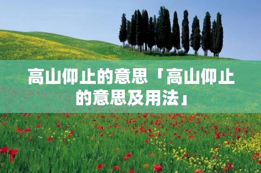 高山仰止的意思「高山仰止的意思及用法」