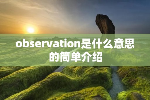 observation是什么意思的简单介绍