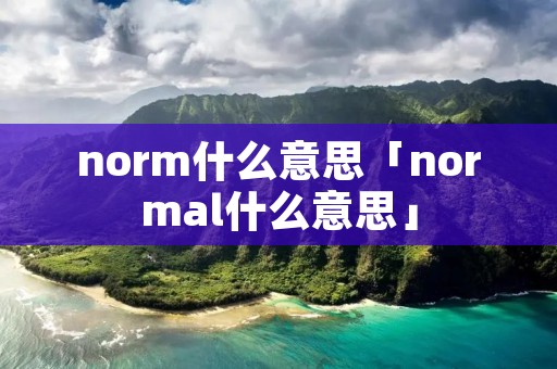 norm什么意思「normal什么意思」