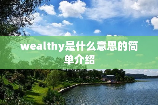 wealthy是什么意思的简单介绍