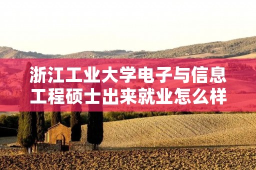 浙江工业大学电子与信息工程硕士出来就业怎么样努力学习能进入好企业吗?应该往哪方面努力?