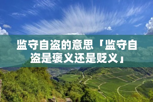 监守自盗的意思「监守自盗是褒义还是贬义」