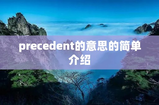 precedent的意思的简单介绍
