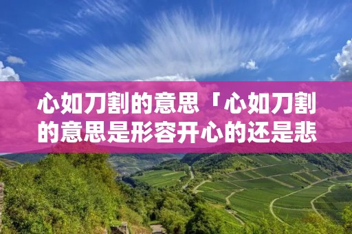 心如刀割的意思「心如刀割的意思是形容开心的还是悲伤的」