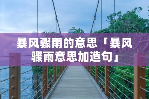 暴风骤雨的意思「暴风骤雨意思加造句」