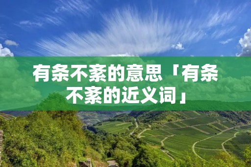 有条不紊的意思「有条不紊的近义词」