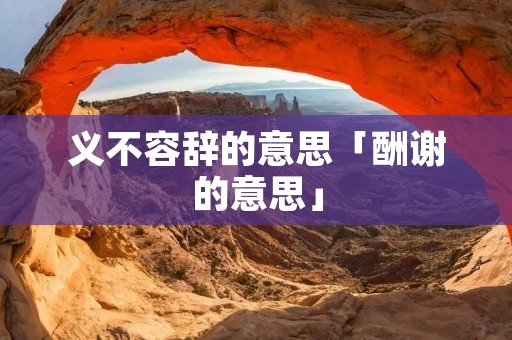 义不容辞的意思「酬谢的意思」