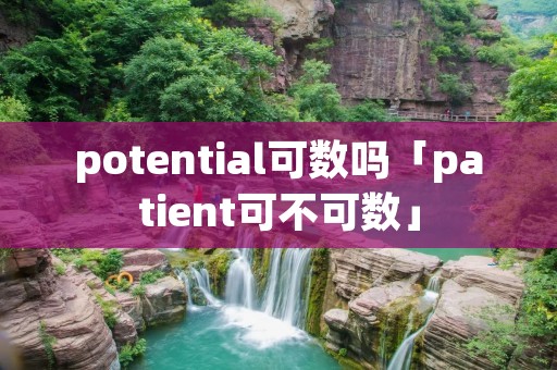 potential可数吗「patient可不可数」