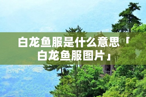 白龙鱼服是什么意思「白龙鱼服图片」 白龙鱼服是什么意思「白龙鱼服图片」