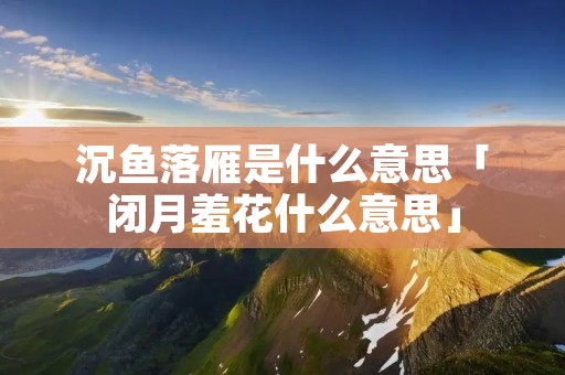 沉鱼落雁是什么意思「闭月羞花什么意思」