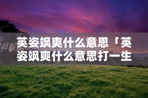英姿飒爽什么意思「英姿飒爽什么意思打一生肖」