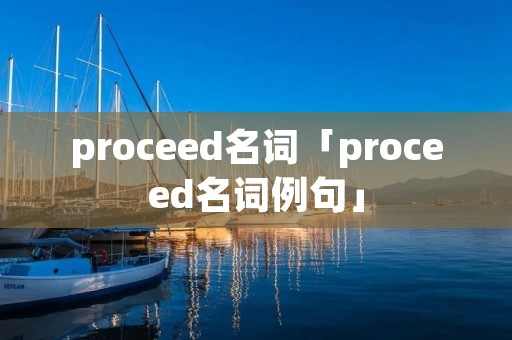 proceed名词「proceed名词例句」 proceed名词「proceed名词例句」