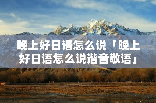 晚上好日语怎么说「晚上好日语怎么说谐音敬语」