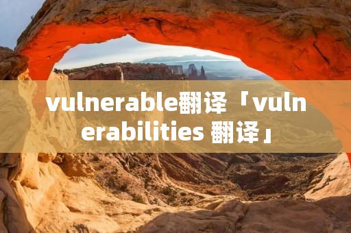 vulnerable翻译「vulnerabilities 翻译」