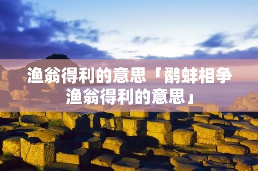 渔翁得利的意思「鹬蚌相争渔翁得利的意思」