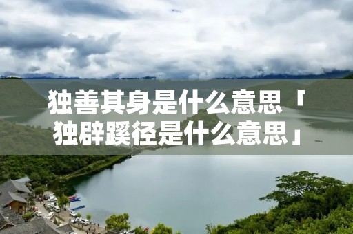 独善其身是什么意思「独辟蹊径是什么意思」