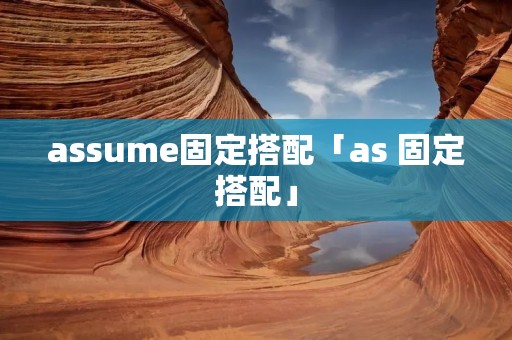 assume固定搭配「as 固定搭配」