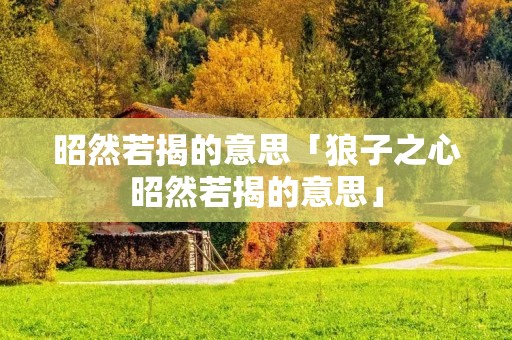 昭然若揭的意思「狼子之心昭然若揭的意思」