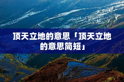 顶天立地的意思「顶天立地的意思简短」