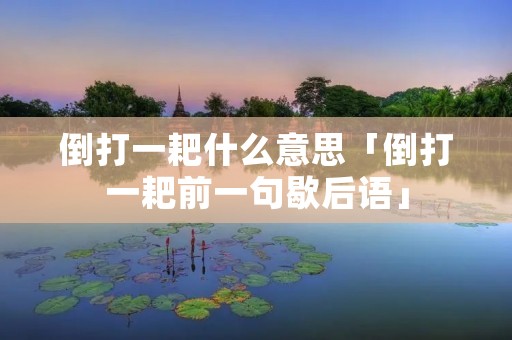 倒打一耙什么意思「倒打一耙前一句歇后语」