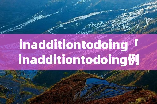 inadditiontodoing「inadditiontodoing例句」