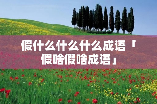 假什么什么什么成语「假啥假啥成语」