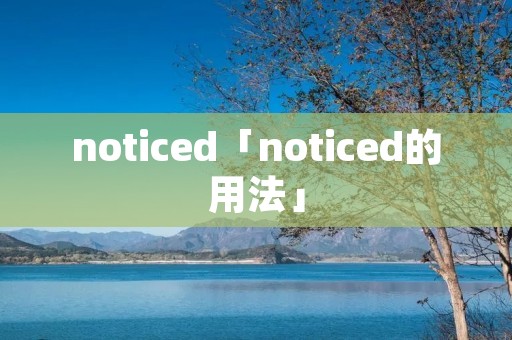 noticed「noticed的用法」