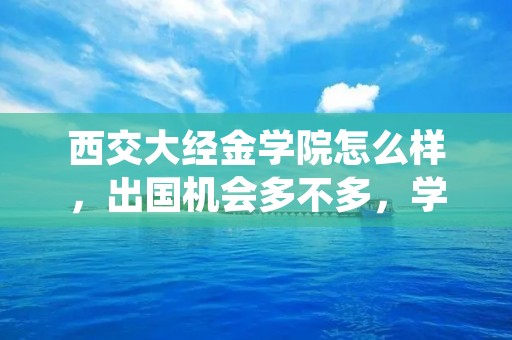 西交大经金学院怎么样,出国机会多不多,学习压力大不大,如果大二想转金禾的话,大一应做哪些准备
