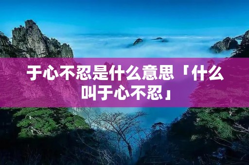 于心不忍是什么意思「什么叫于心不忍」