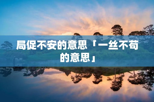 局促不安的意思「一丝不苟的意思」