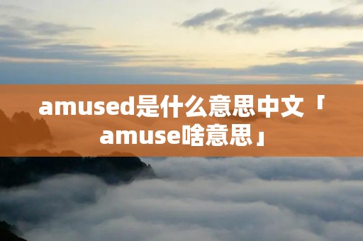 amused是什么意思中文「amuse啥意思」