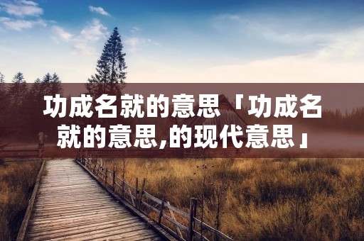 功成名就的意思「功成名就的意思,的现代意思」