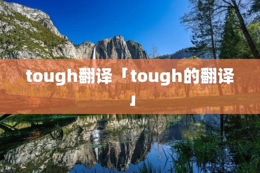 tough翻译「tough的翻译」 tough翻译「tough的翻译」