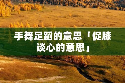 手舞足蹈的意思「促膝谈心的意思」