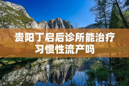 贵阳丁启后诊所能治疗习惯性流产吗