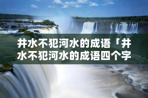 井水不犯河水的成语「井水不犯河水的成语四个字」